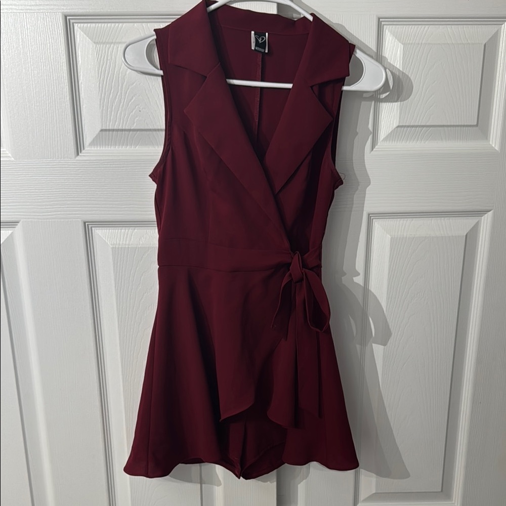 Windsor Burgundy Sleeveless Romper